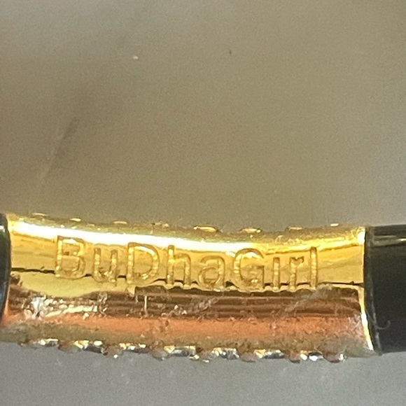 Budha girl black set of 3 bangles Swarovski crystal size large Buddha girl - Picture 4 of 12